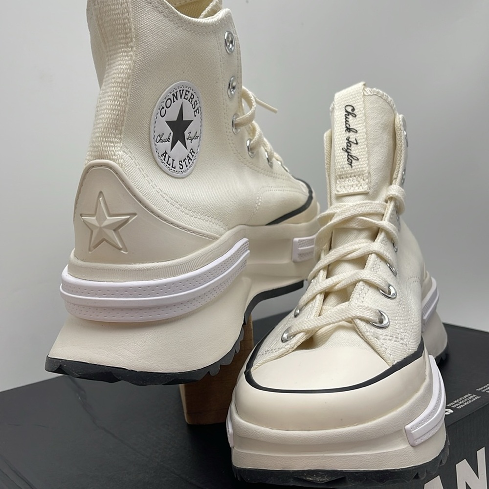 Converse WMNS RUN STAR LEGACY CX HI EGRET/BLACK/WHITE A00868C Platforms Sneakers - Picture 9 of 16